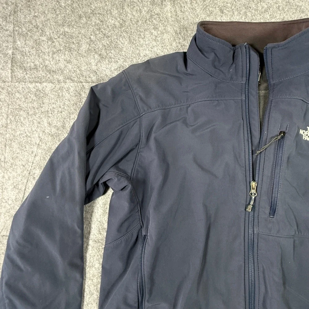 The North Face Softshell Jacket Men Large Navy Blue Fleece Lined Full Zip